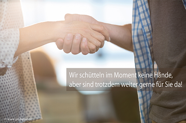 Aufs Händeschütteln verzichten wir in diesen Tagen.